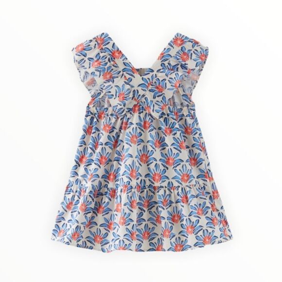 ZARA Kids | Blue | FLORAL POPLIN DRESS - Picture 3 of 6